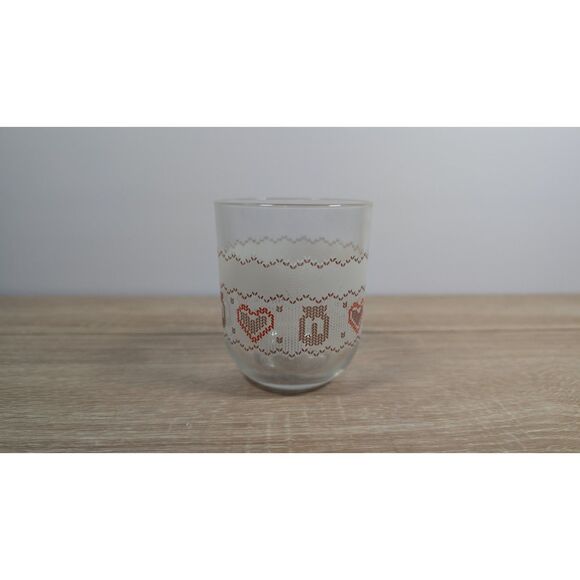 Holiday Nutella 2024 Holiday Jar Glass Sweater Pattern Red Hearts Collectible - Picture 1 of 2
